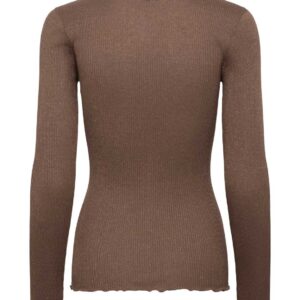 Rosemunde Lurex Langarmshirt Boston in Walnut