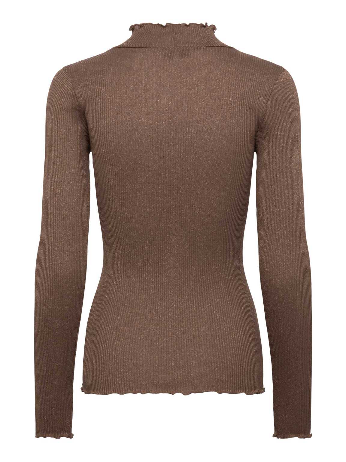 Rosemunde Lurex Langarmshirt Boston in Walnut