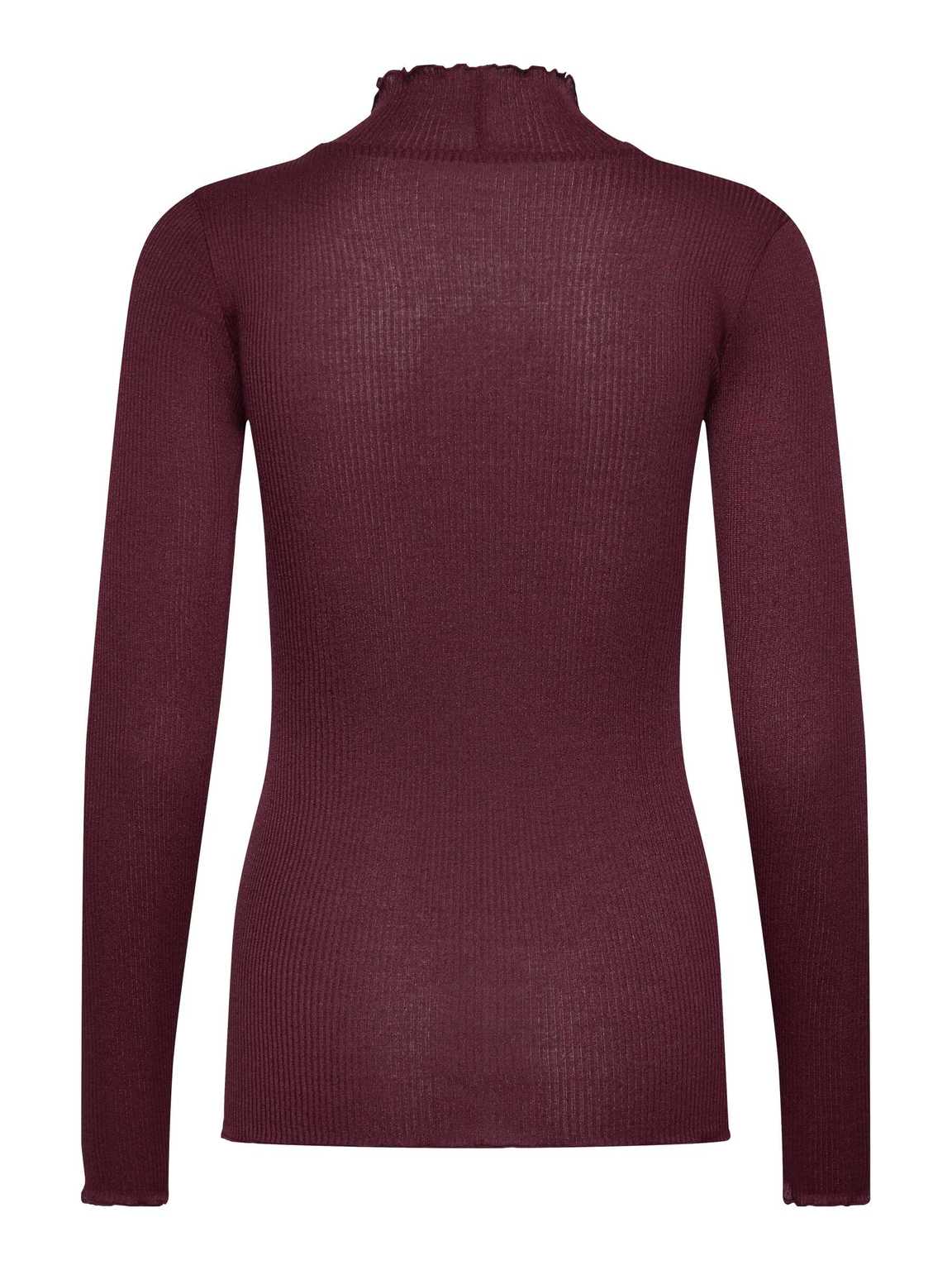 Rosemunde Lurex Langarmshirt Boston in Windsor Wine