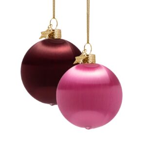 Vondels Weihnachtskugeln 4er-Set Bordeaux/Pink 7,7 cm Ansicht 1