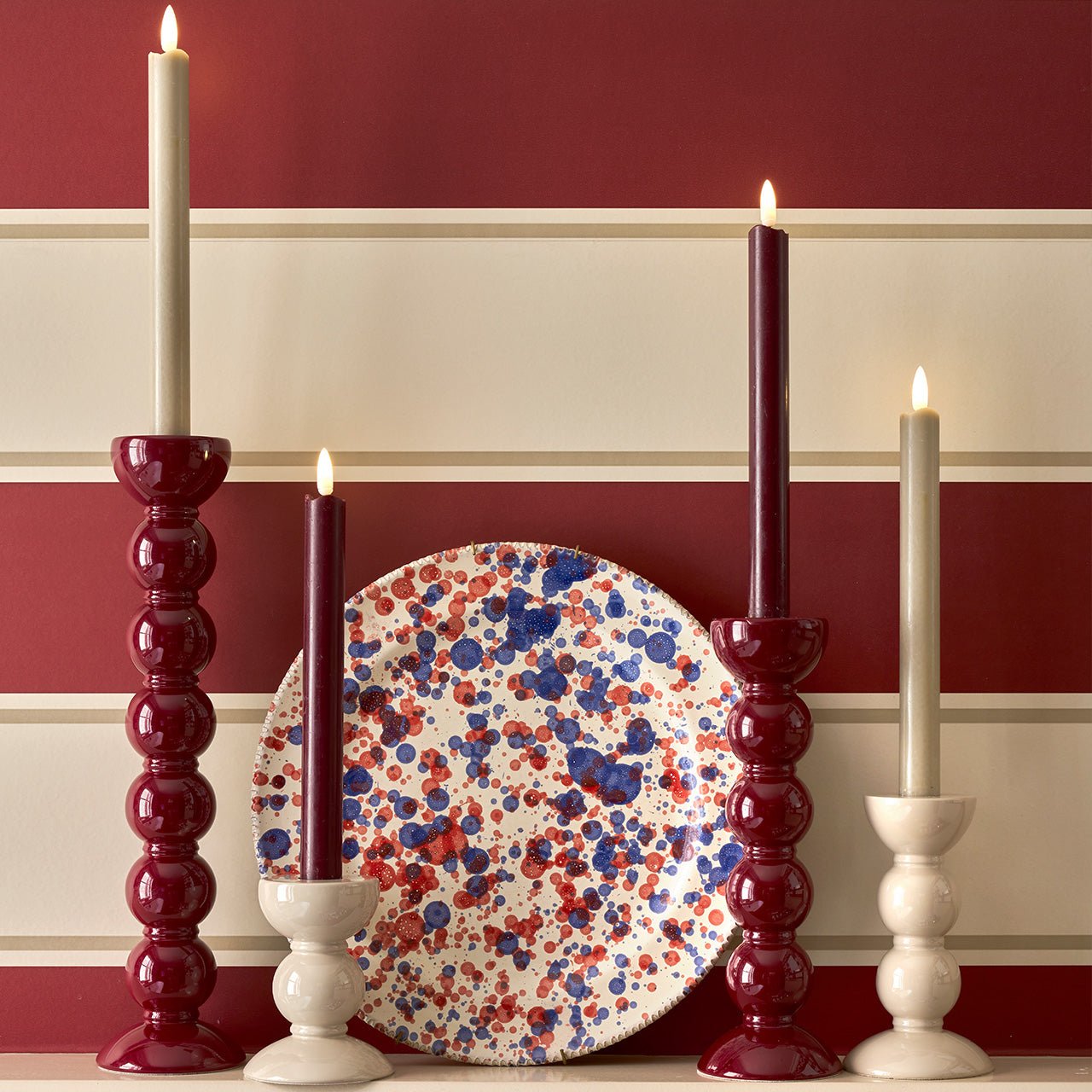 Small Cappuccino Bobbin Candlestick 10cm 488473.jpg