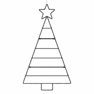 Herzallerliebst LED Lichttannenbaum in Schwarz, 84 cm, Drahttanne mit Stern an der Spitze
