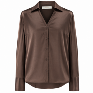 Genial Conceptstore Herzens Seidenbluse Braun