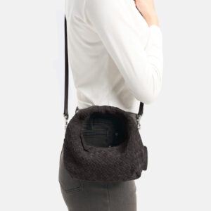 Les Visionnaires Tasche „Greta Micro Weave Cozy“ dark brown