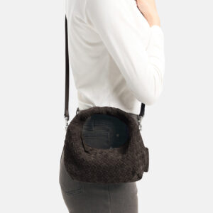 Les Visionnaires Tasche „Greta Micro Weave Cozy“ dark brown