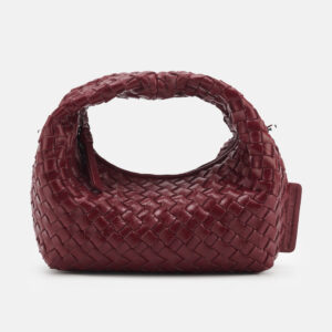 Les Visionnaires Tasche „Greta Micro Weave Glossy“ dark rouge