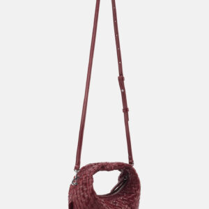 Les Visionnaires Tasche „Greta Micro Weave Glossy“ dark rouge