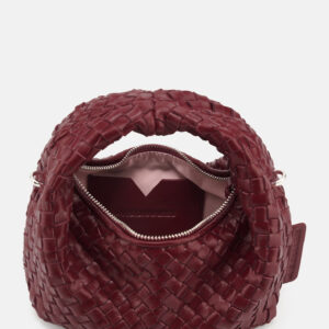 Les Visionnaires Tasche „Greta Micro Weave Glossy“ dark rouge