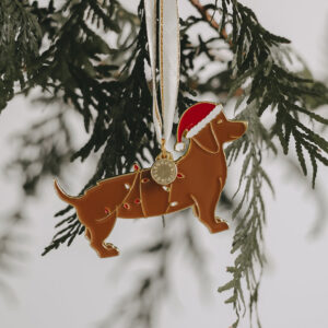 Eulenschnitt Baumschmuck „Weihnachtsdackel“