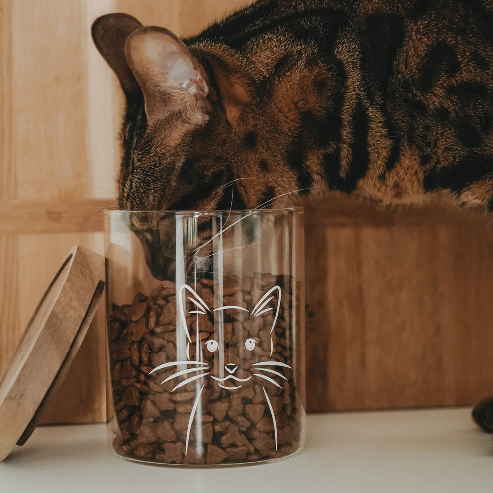 Eulenschnitt Vorratsglas „Katze“ 13 cm