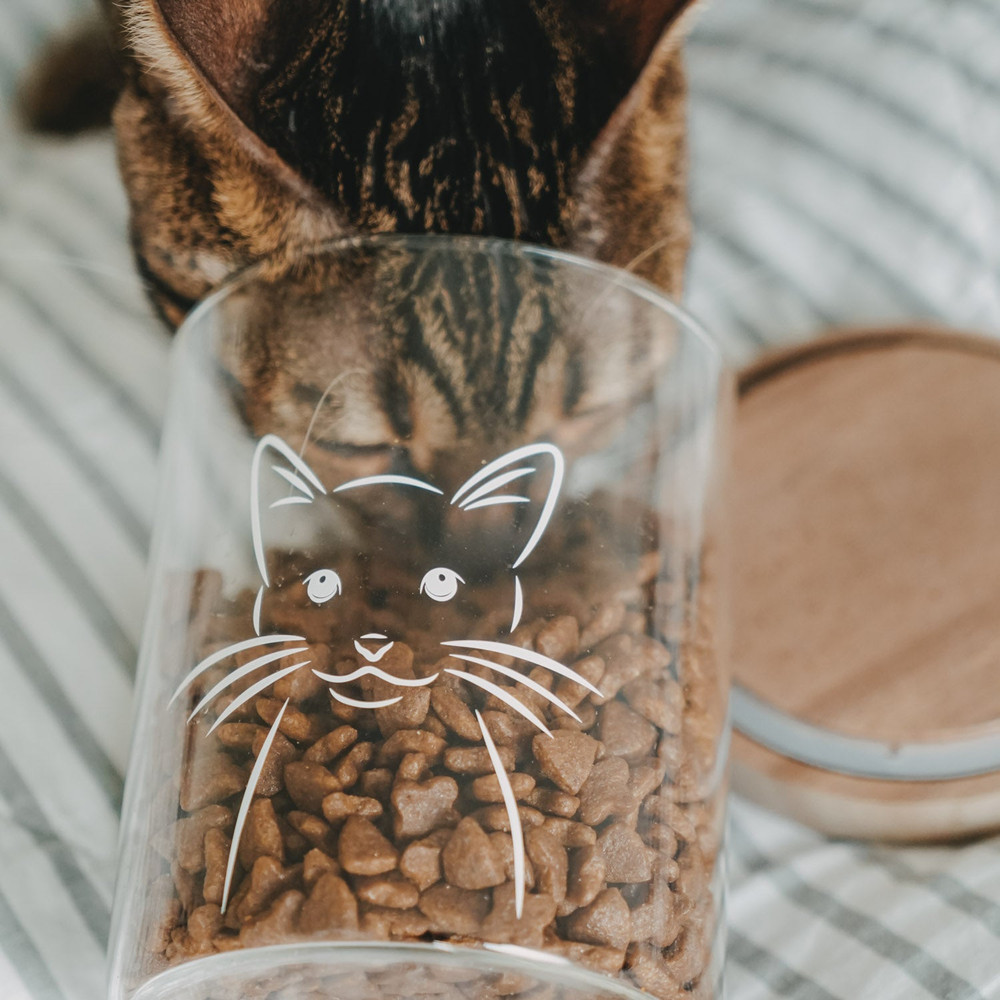 Eulenschnitt Vorratsglas „Katze“ 13 cm