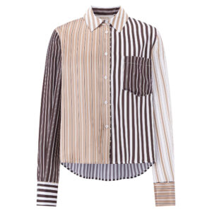 Genial Conceptstore Herzens Seidenbluse Gestreift Fondente Multi 00