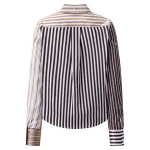 Genial Conceptstore Herzens Seidenbluse Gestreift Fondente Multi 01