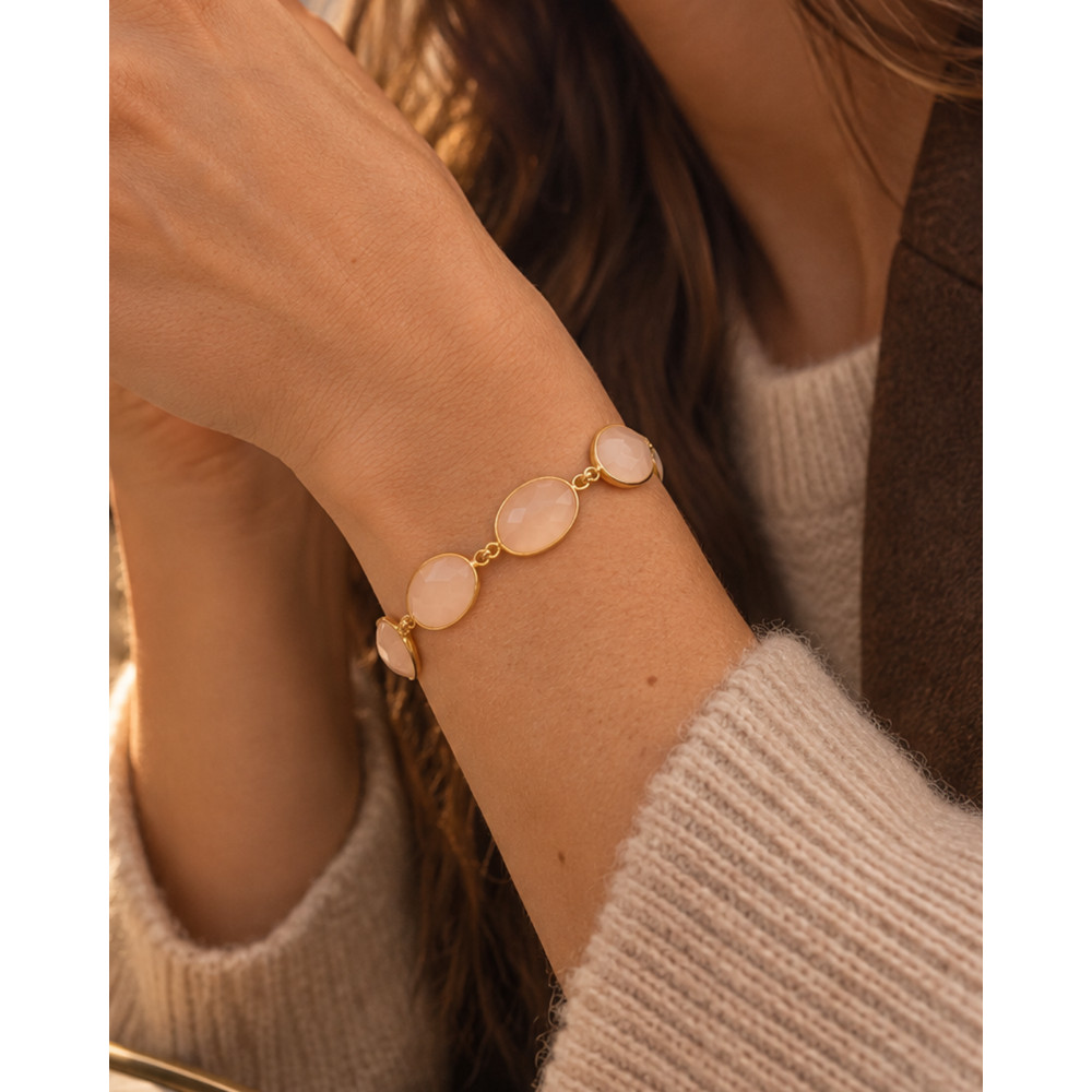 Lott Gioielli Armband „Ann“ Neun gerahmte Steine Champagner Ansicht 2