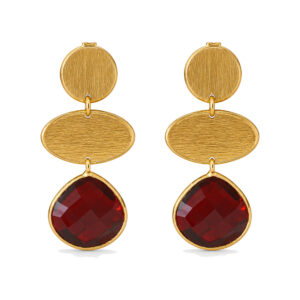 Lott Gioielli Ohrringe „Camila“ Triple Element with Drop M Bordeaux Produktansicht