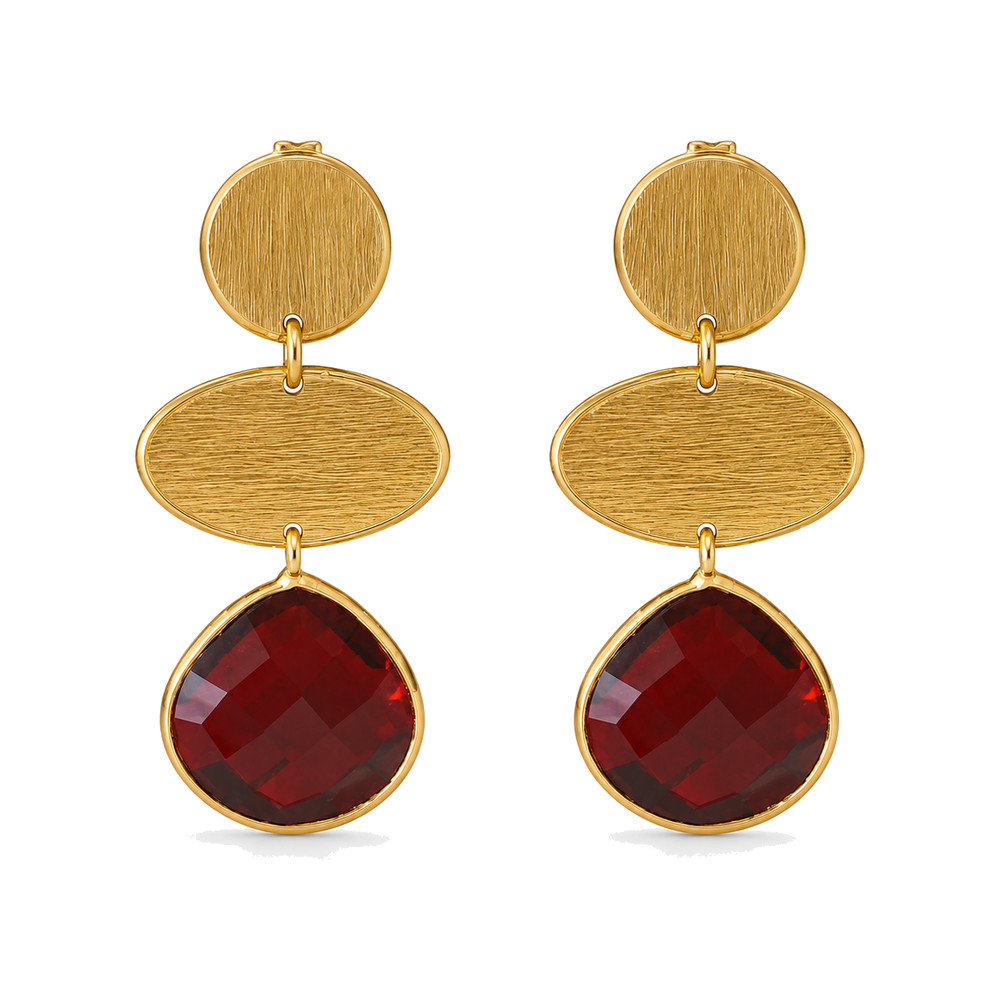 Lott Gioielli Ohrringe „Camila“ Triple Element with Drop M Bordeaux Produktansicht
