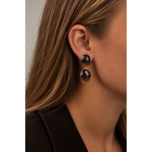 Lott Gioielli Ohrringe „Camille“ Doppeltropfen with Pin M Braun Ansicht 2