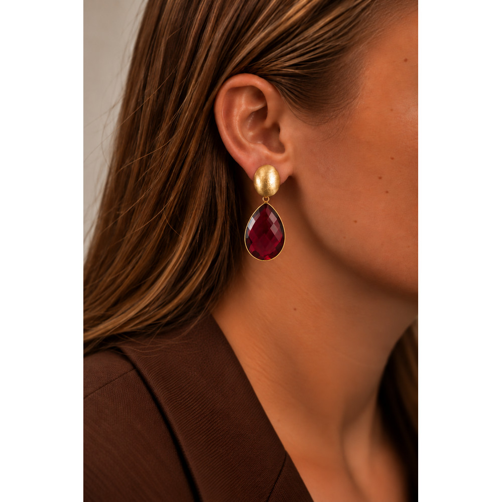 Lott Gioielli Ohrringe „Rae“ Framed Drop L Bordeaux Ansicht 3